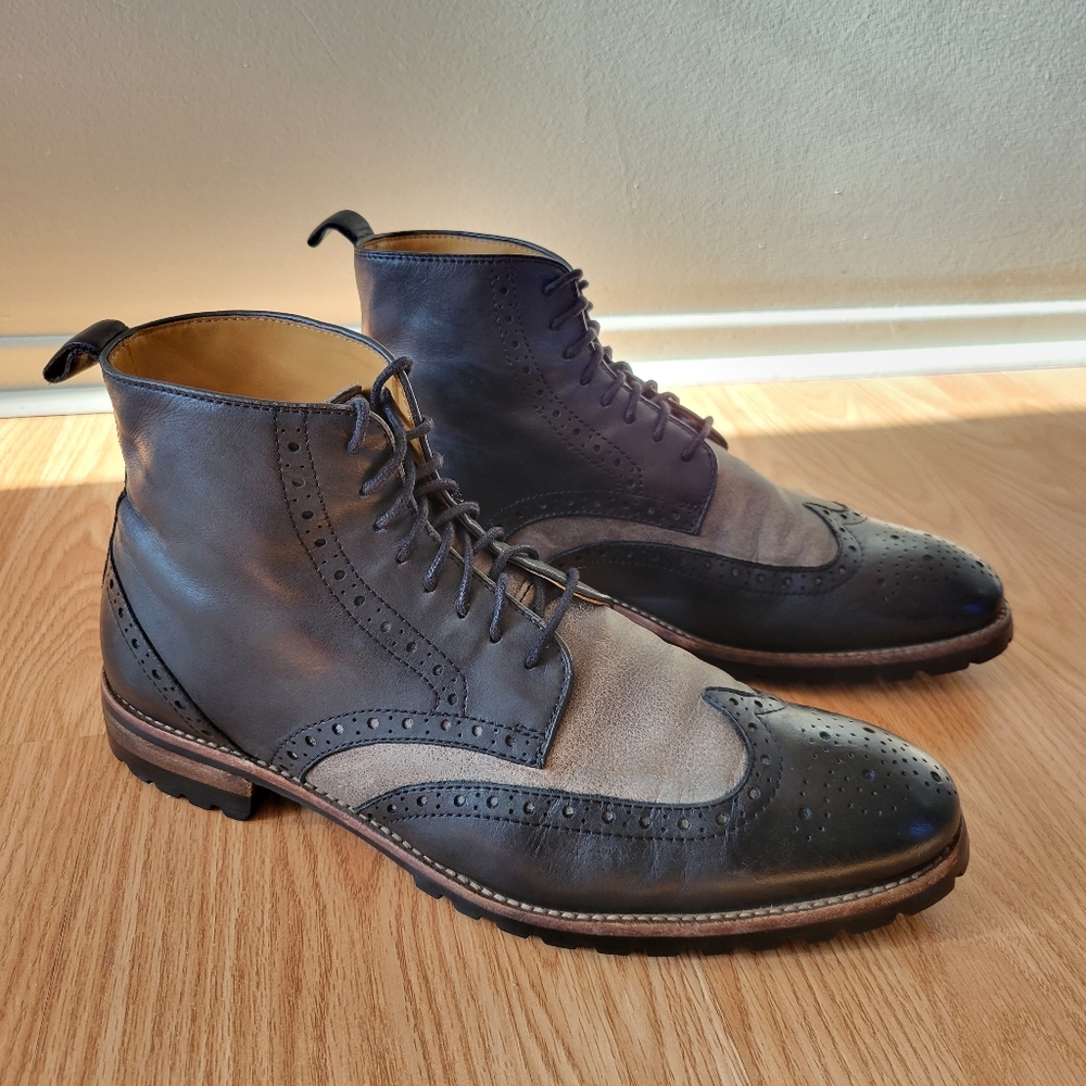 Ron White Wingtip Dress Leather Boots Size 9.5 - Picture 9 of 16